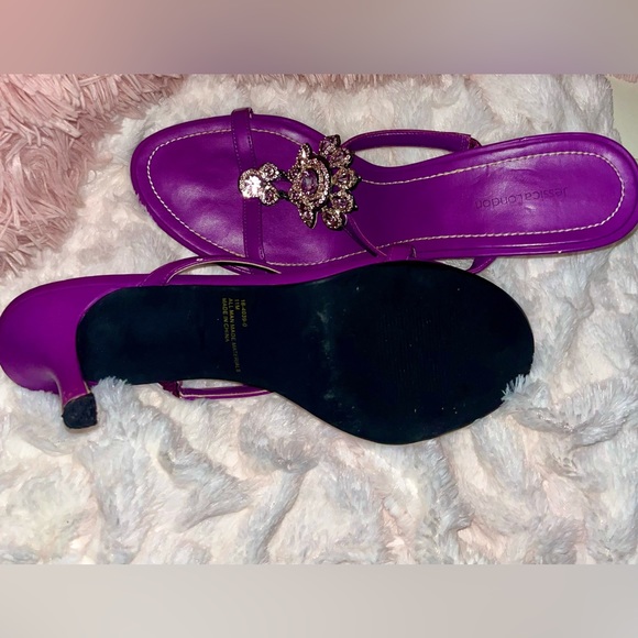 Jessica London Purple Crystal Heeled Sandals Size 11M RARE & HTF - Picture 12 of 16